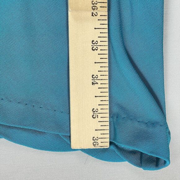 Diane Von Furstenberg Spaghetti Strap Slip Dress Women's 6 Teal Stretch Vintage - Picture 10 of 16